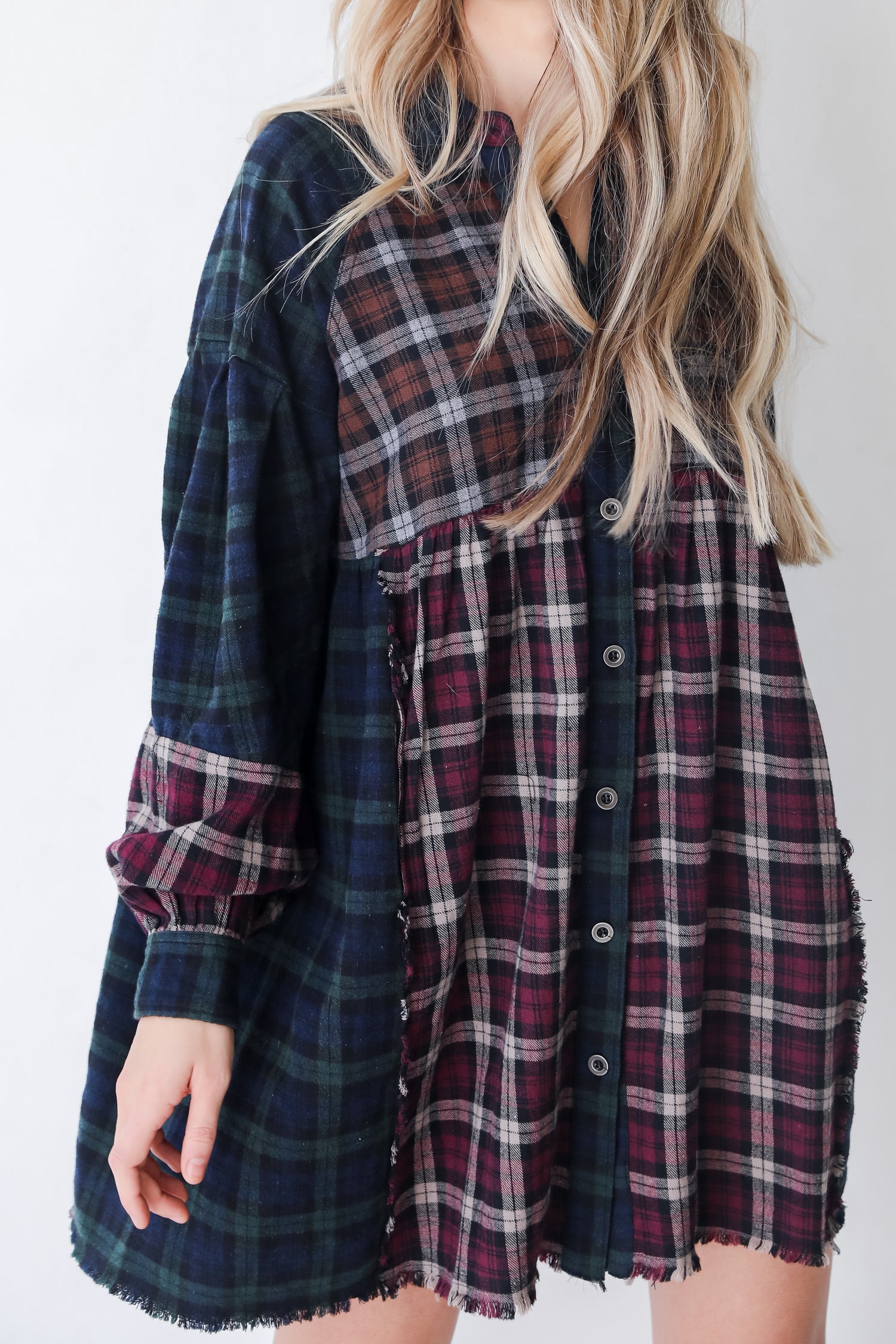 Plaid Mini Dress close up