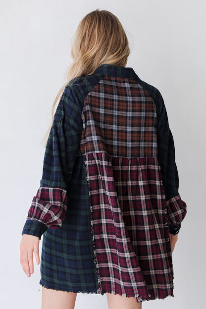 Plaid Mini Dress back view