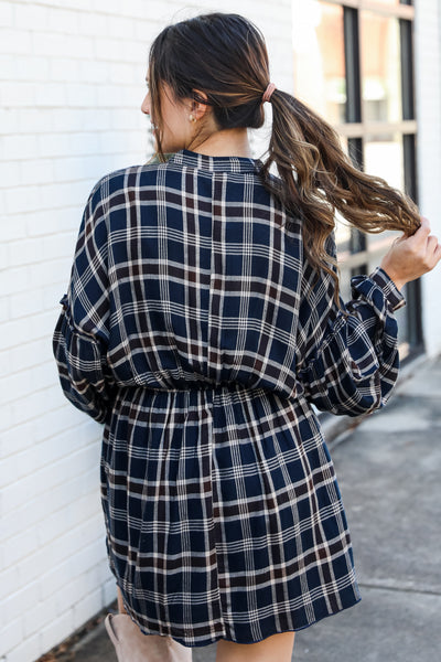 Plaid Flannel Mini Dress back view