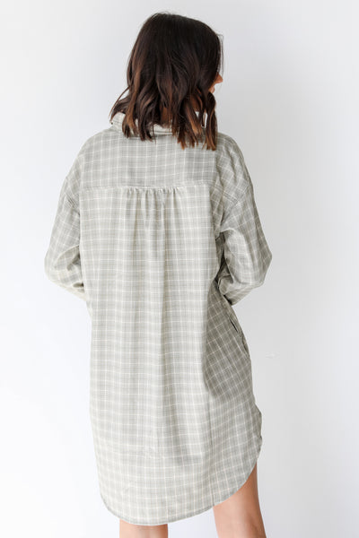 Plaid Tunic in sage back view