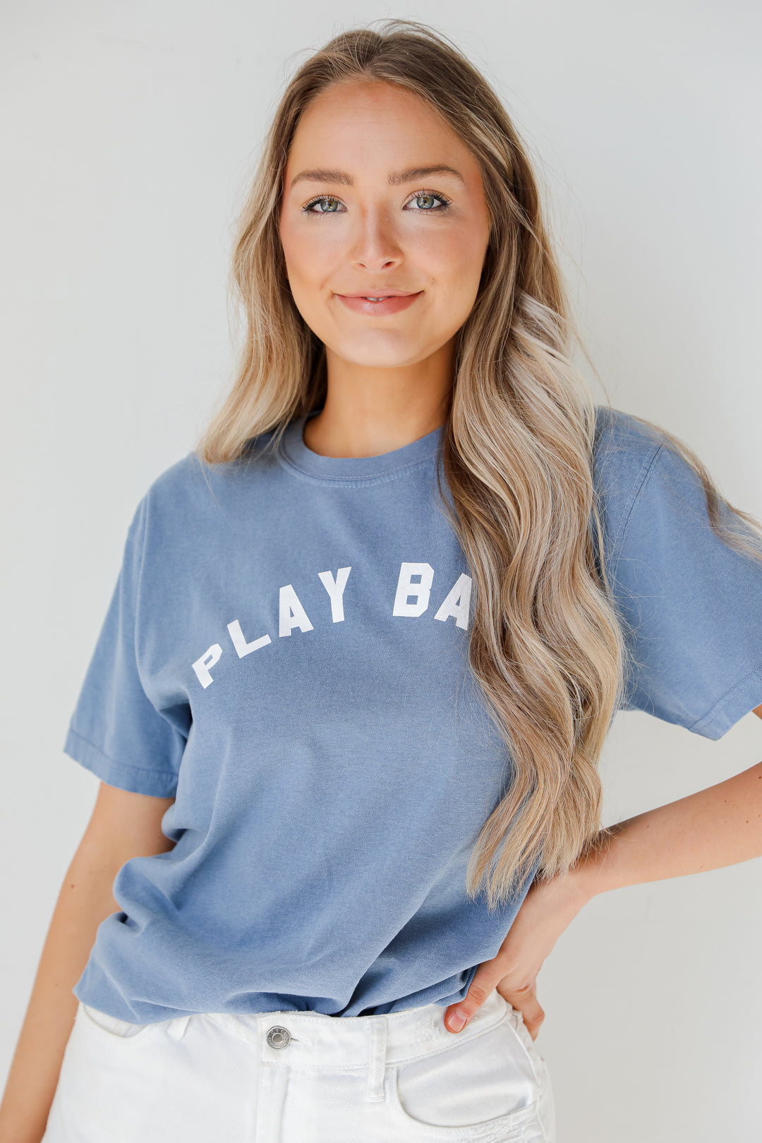 Navy Play Ball Tee front view