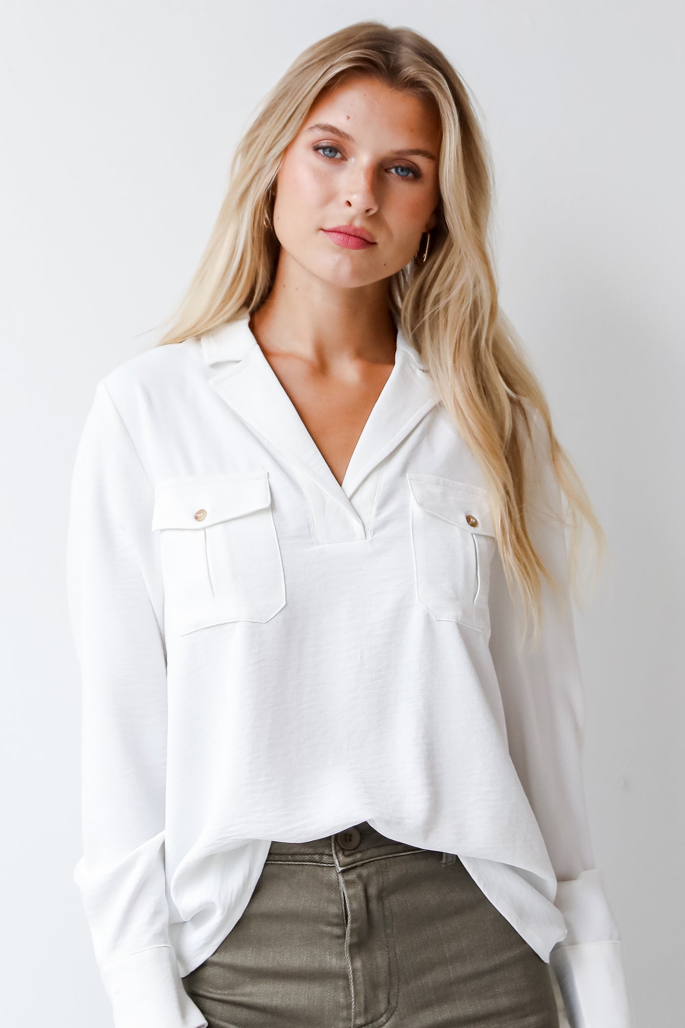 white collared blouse