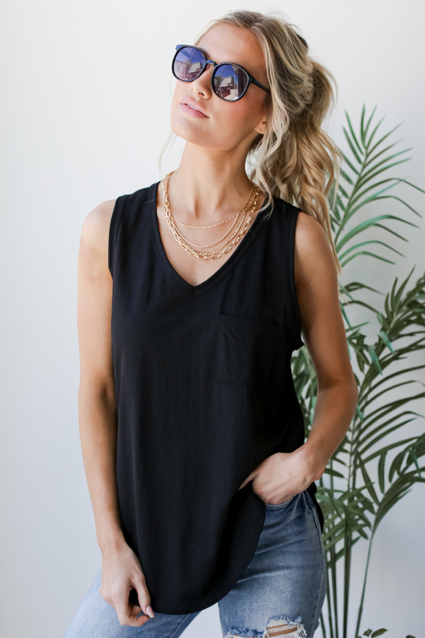 Amy Everyday Relaxed Fit Pocket Tank