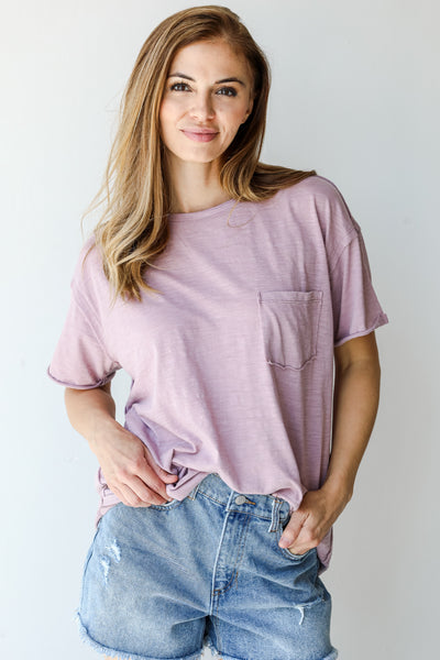 Tee in mauve front view