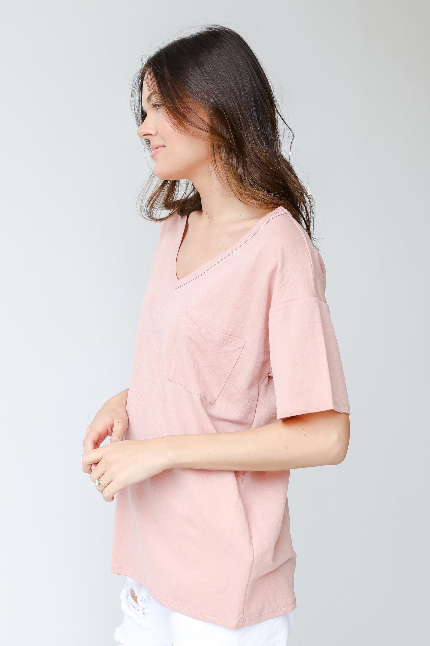 Tee in blush side view
