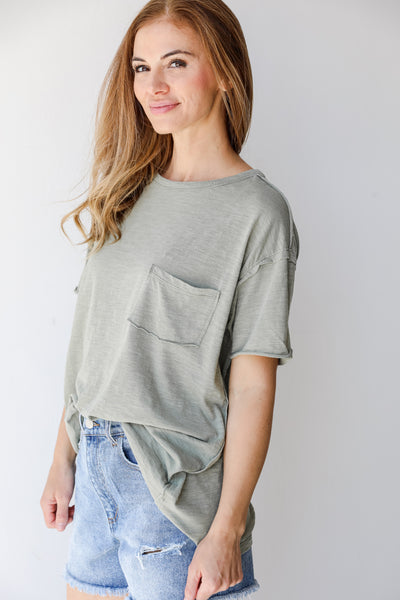 Tee in olive side view