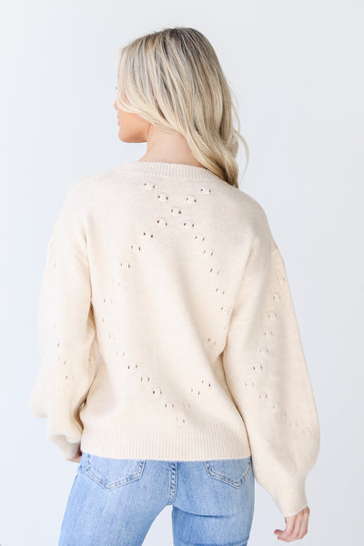 Sweater in ivory back view