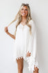 white Pom Pom Coverup