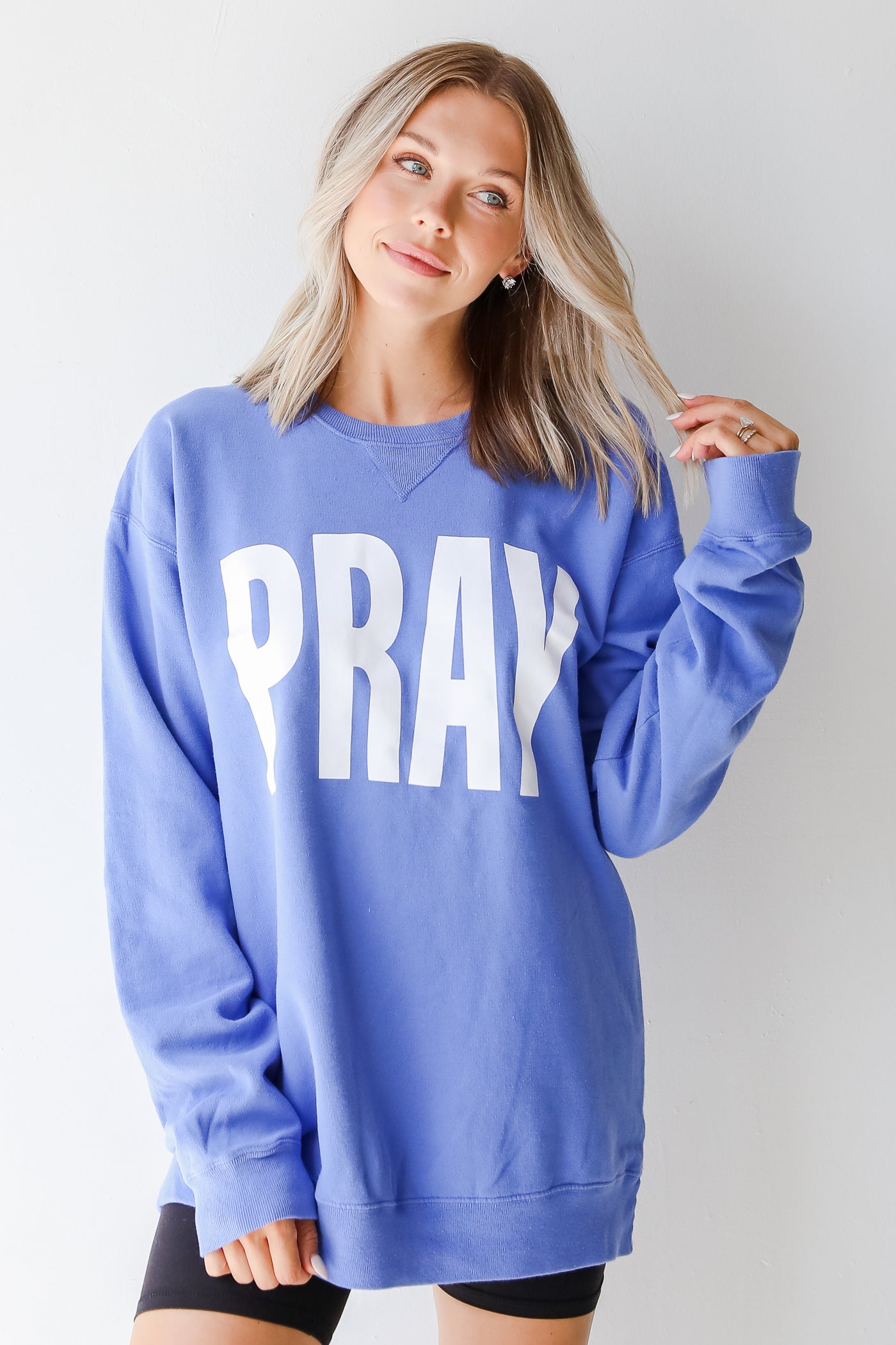 Purple Pray Pullover. Graphic Sweatshirt. Christian Graphic Trendy Sweatshirt Oversized