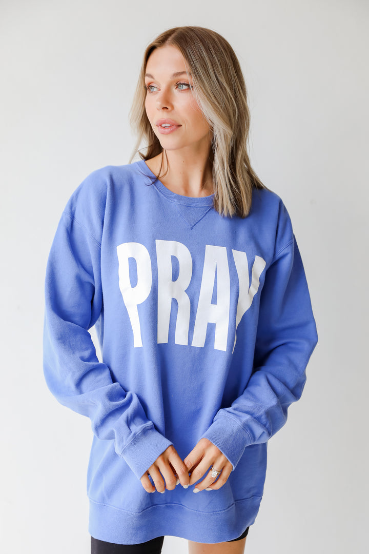 Purple Pray Pullover front view