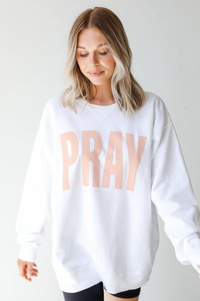 Oversized Pray Pullover on model