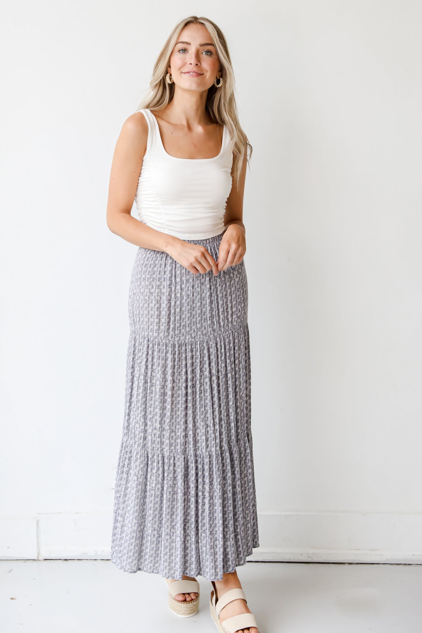 Tiered Maxi Skirt front view