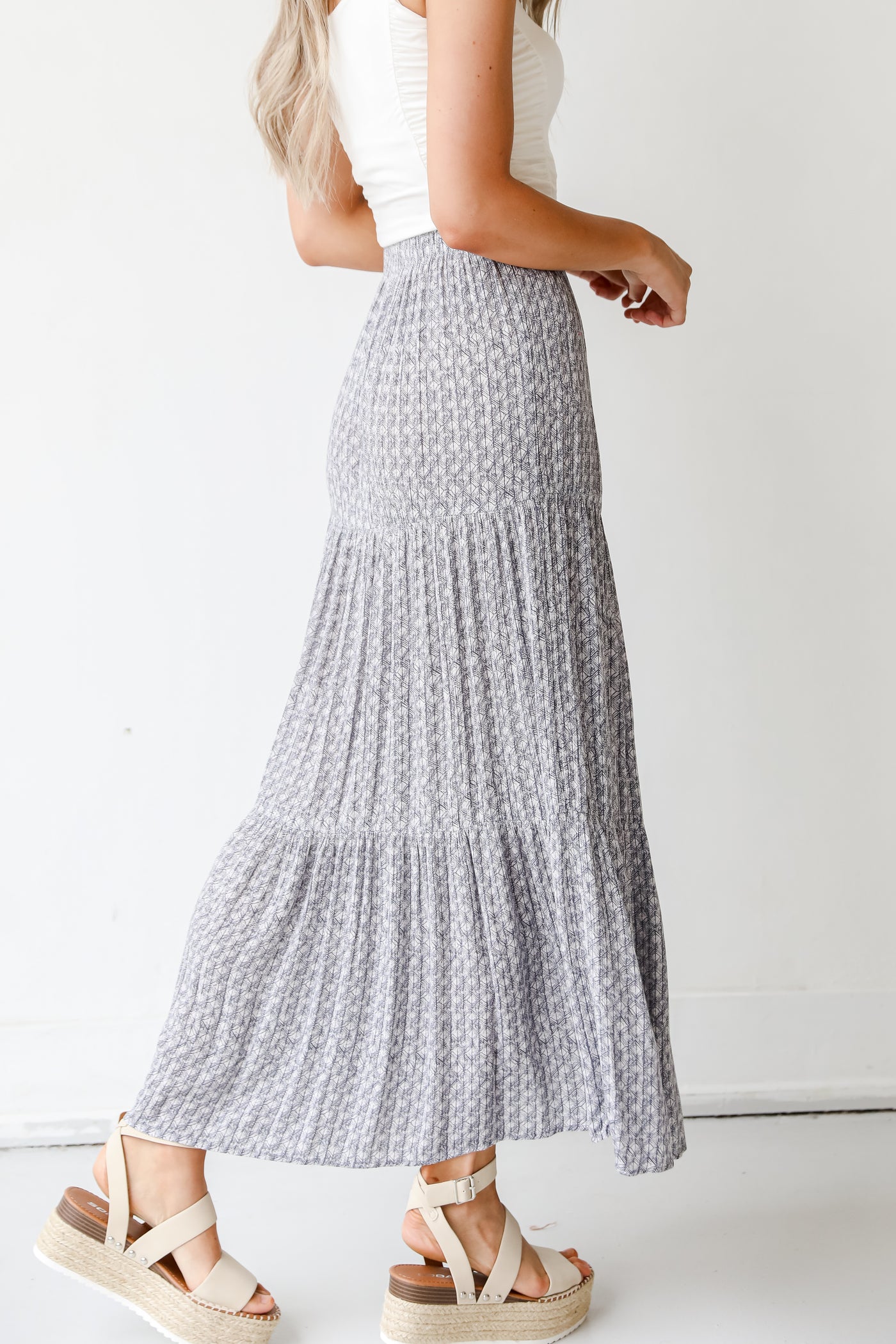 Tiered Maxi Skirt side view