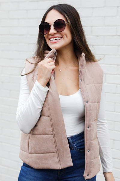 taupe Puffer Vest