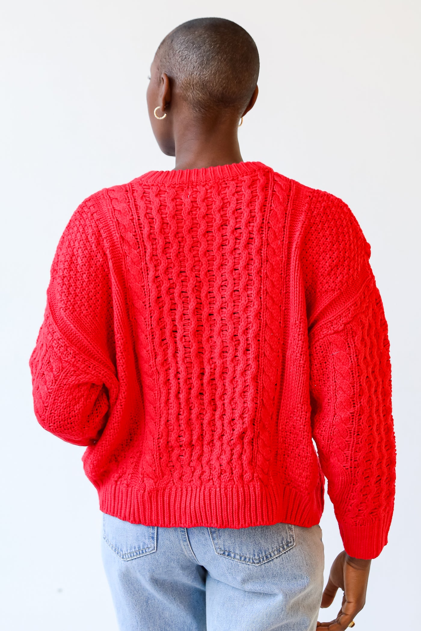 red Sweater back view