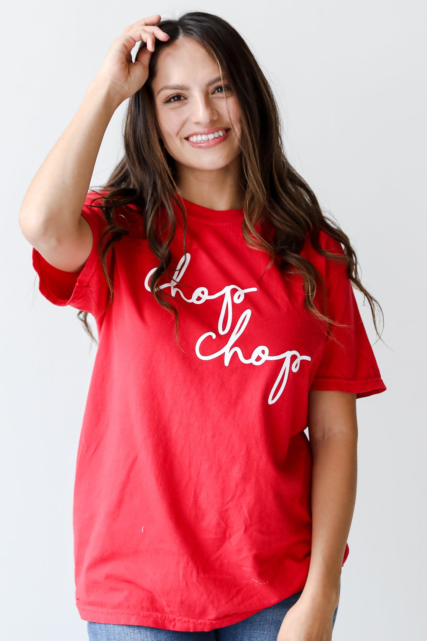 Red Chop Chop Graphic Tee front view