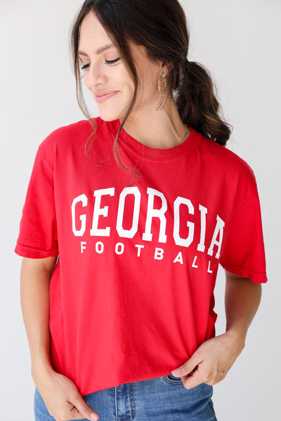 Red Georgia Football Tee front view