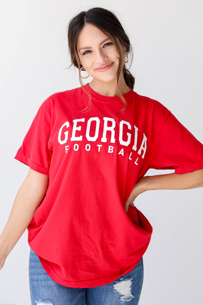 Red Georgia Football Tee
