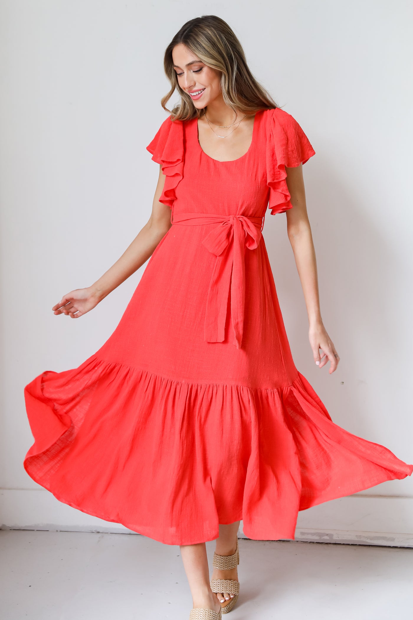 red Maxi Dress on model