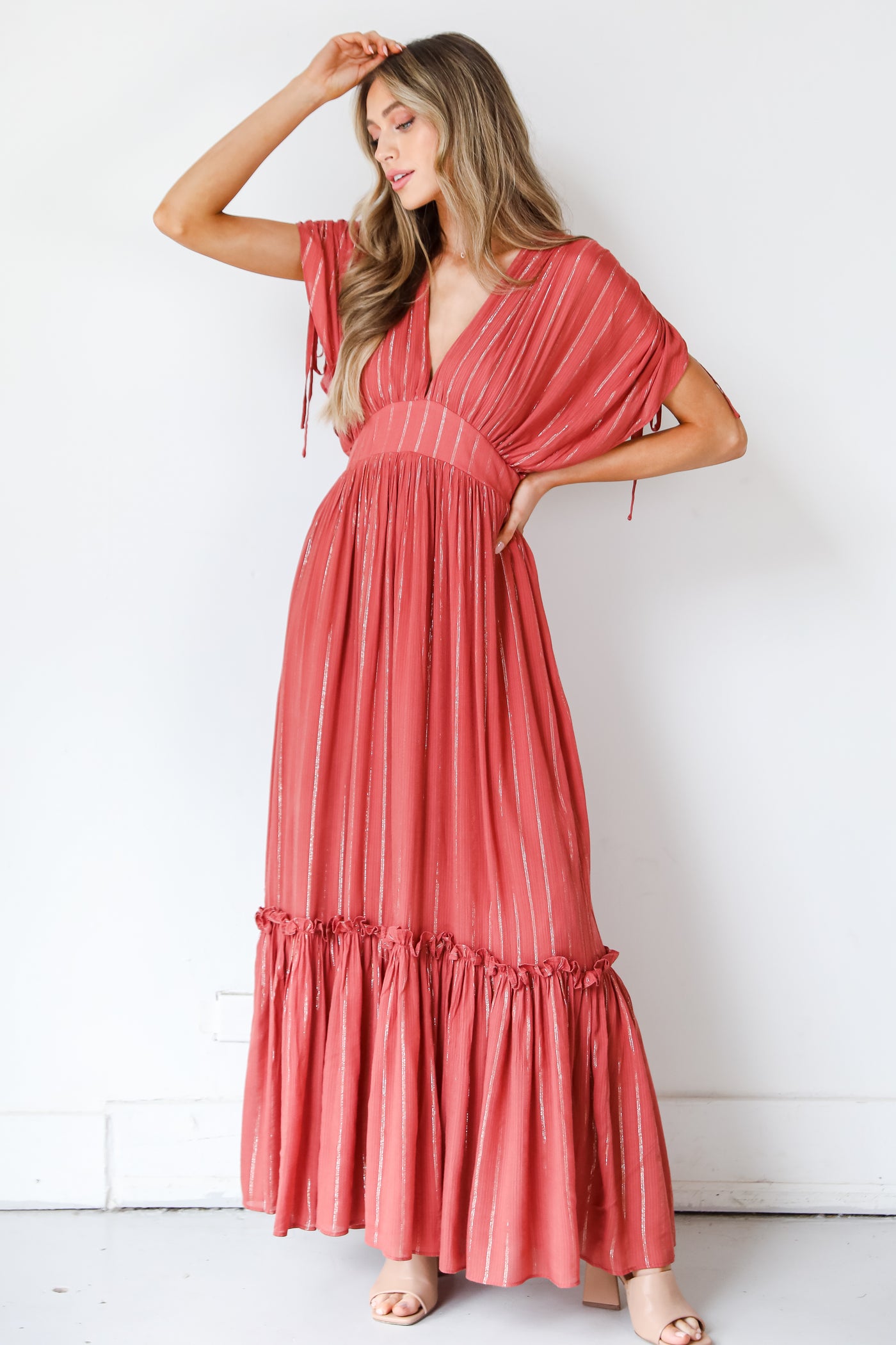 red Maxi Dress front view
