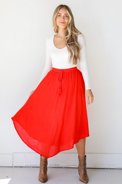 red Maxi Skirt