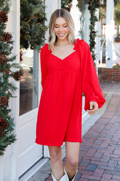 red Mini Dress front view