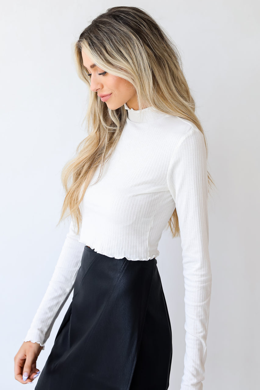 All About Basics Mock Neck Crop Top