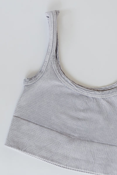 Seamless Ribbed Cropped Tank in grey