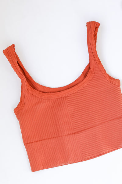 Seamless Cropped Tank in clay flat lay