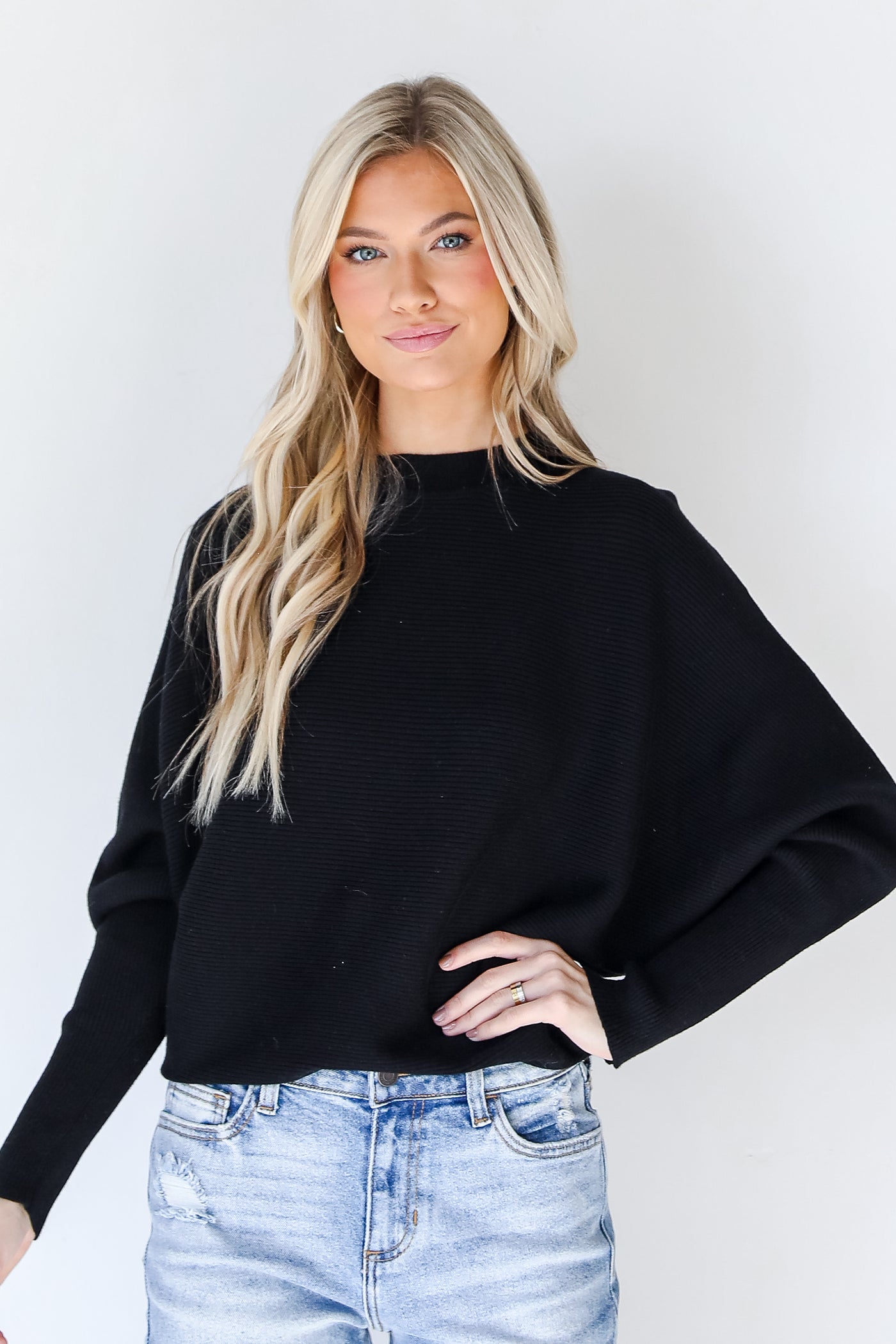 Ribbed Sweater in black