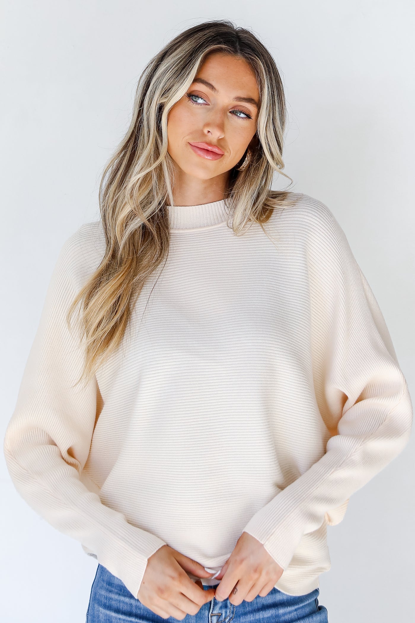 Ribbed Sweater in ivory
