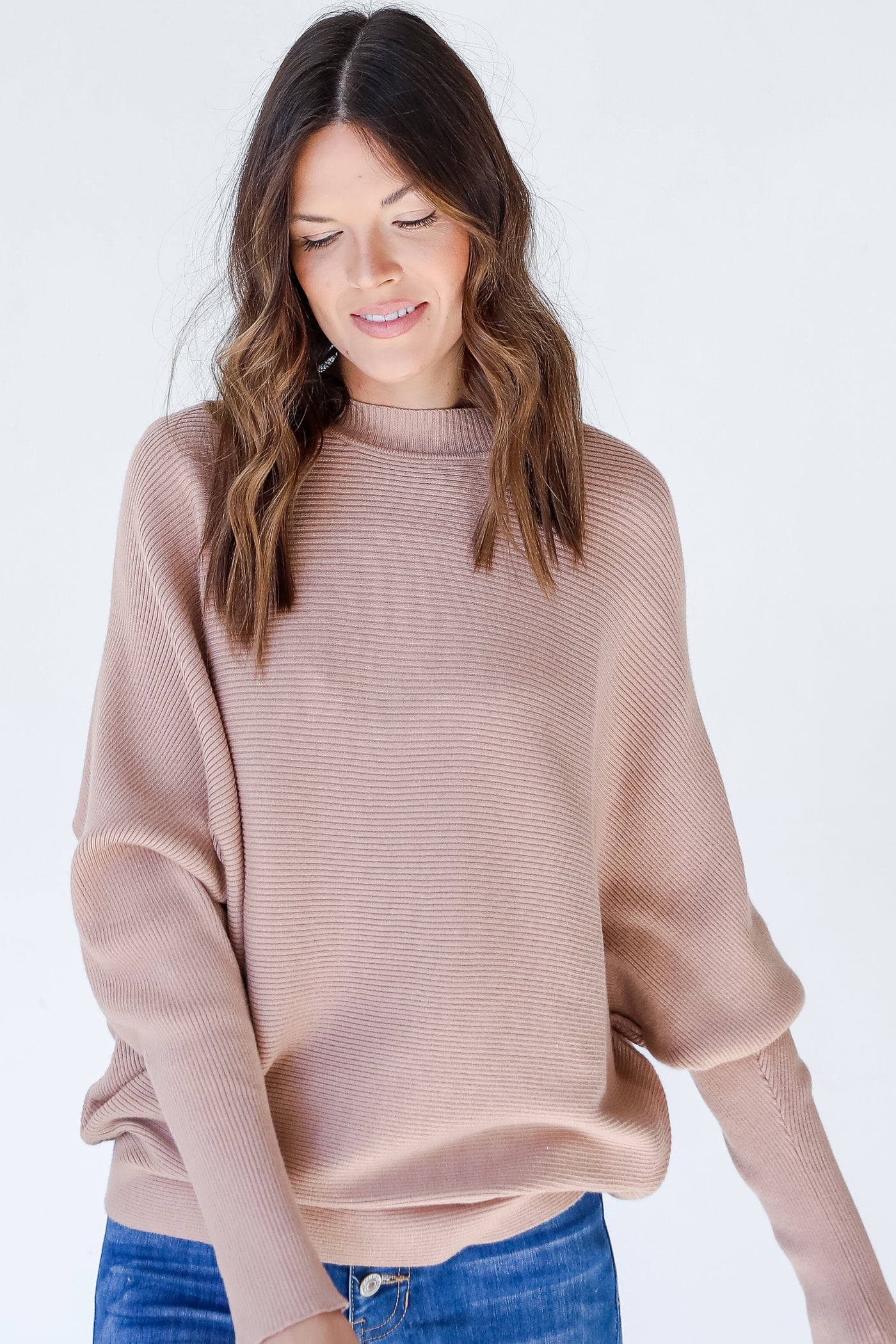 Ribbed Sweater in taupe