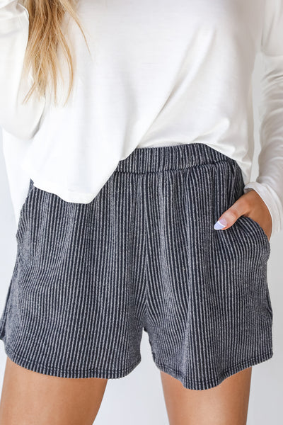 Corded Shorts in charcoal
