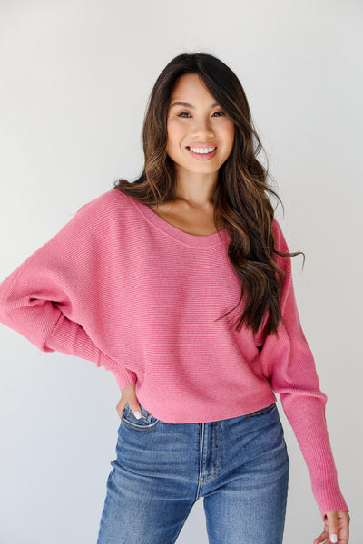 pink ribbed Sweater