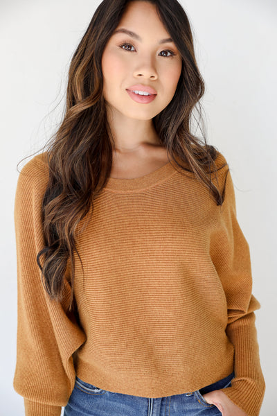 camel ribbed Sweater