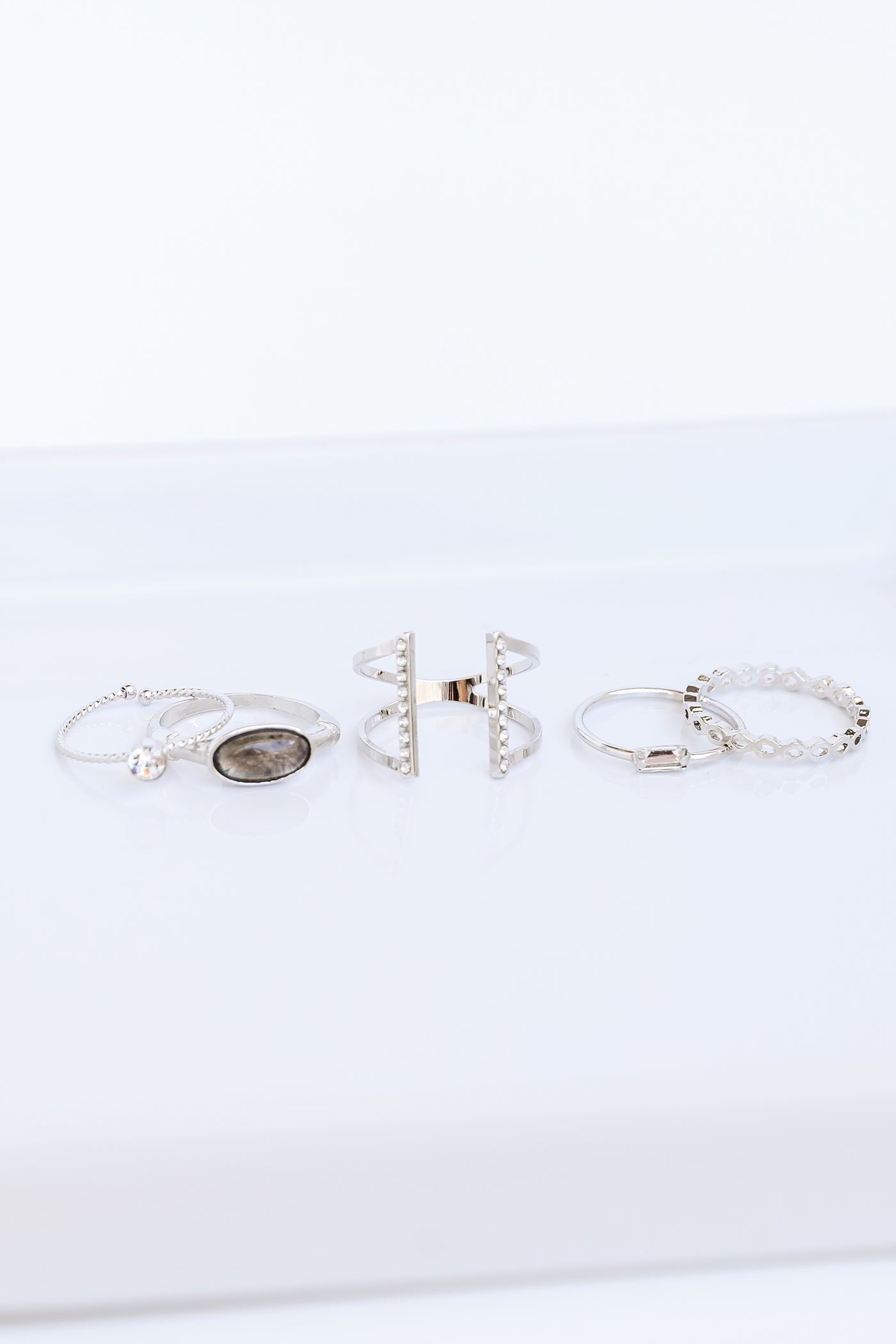Ring Set in silver flat lay