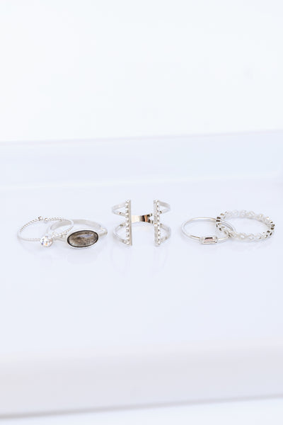 Ring Set in silver flat lay