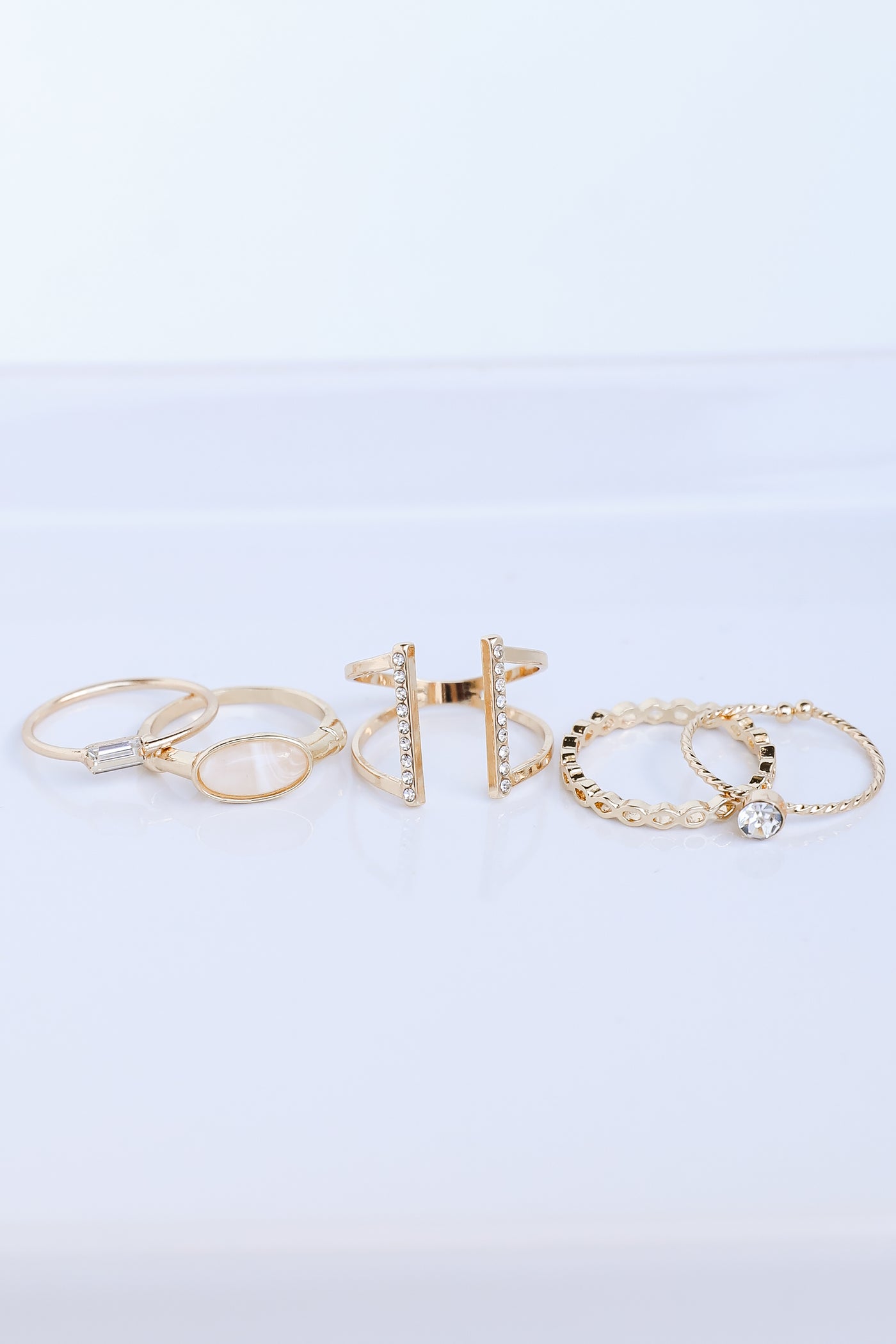 Ring Set in gold flat lay