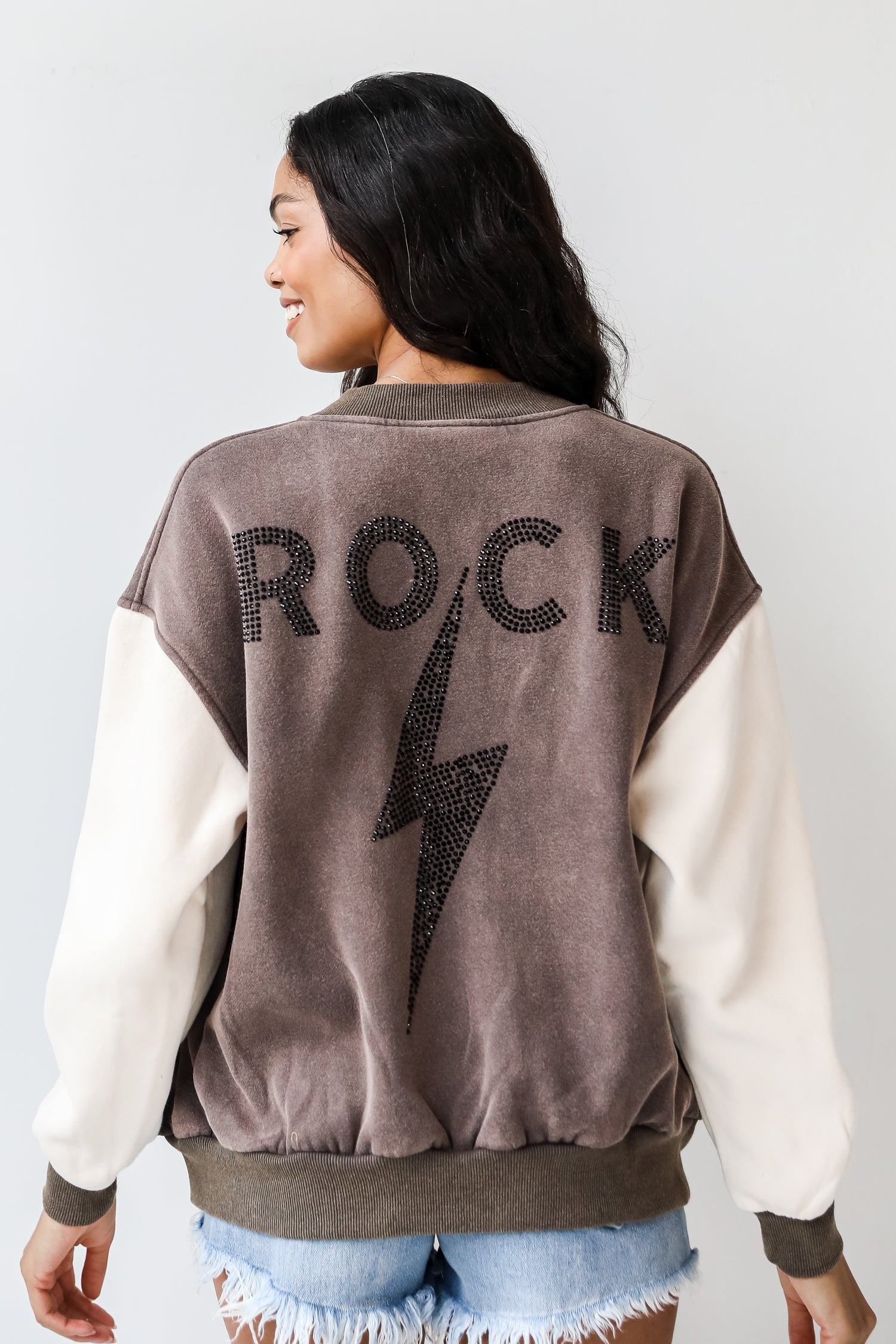 Rock Fleece Bomber Jacket back view