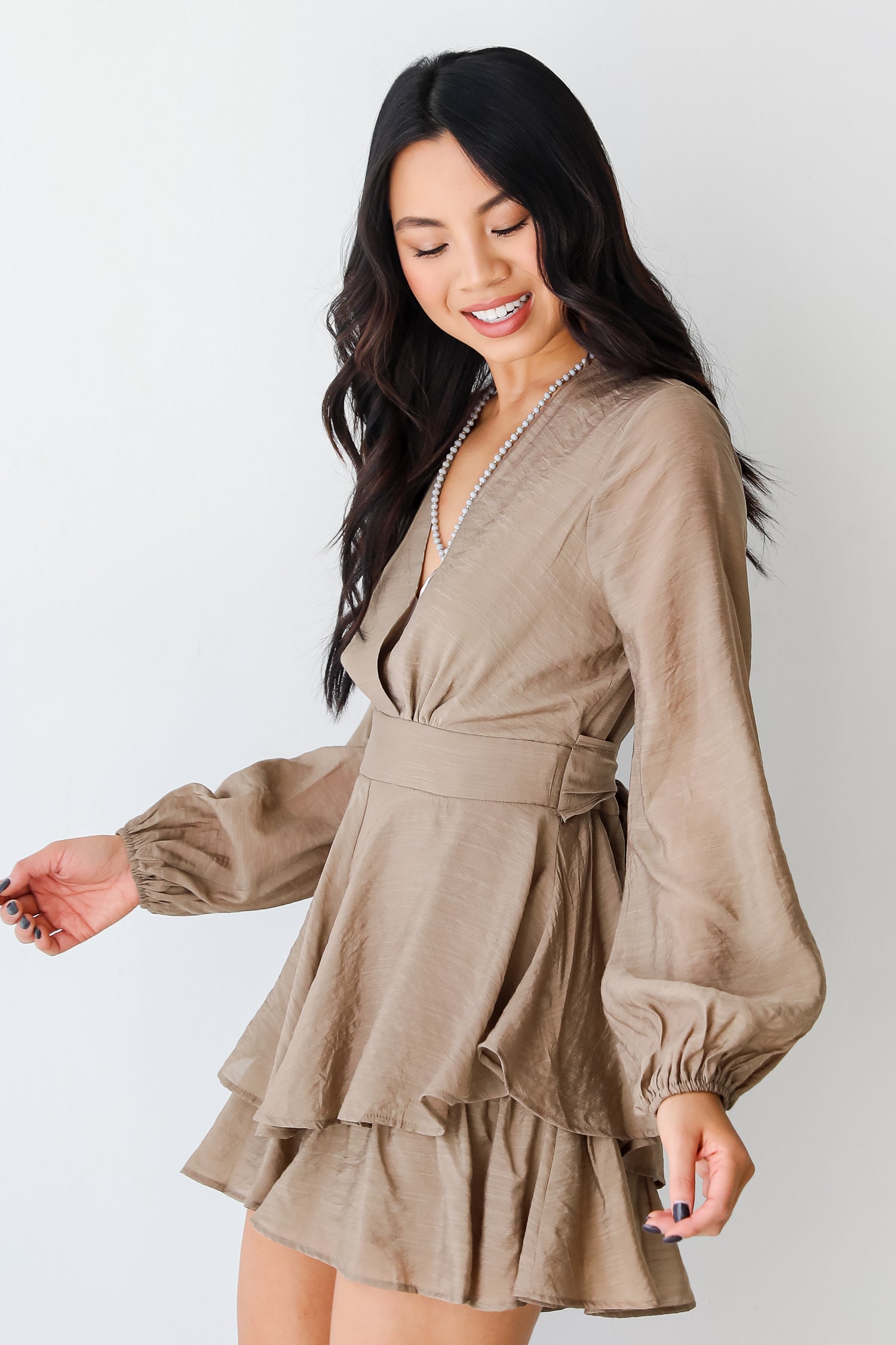 taupe Romper side view