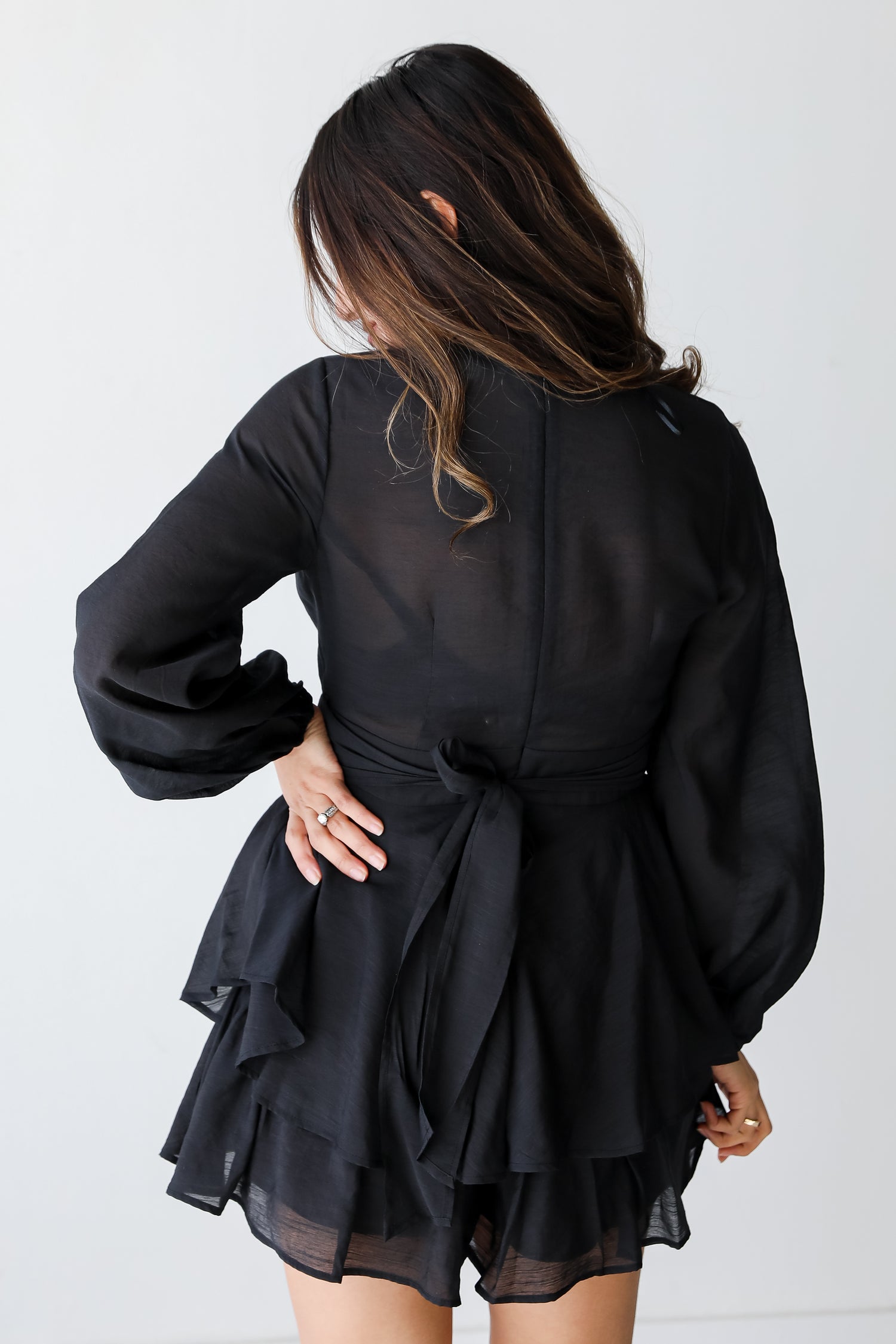black Romper back view