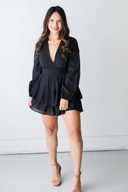 black Romper on model