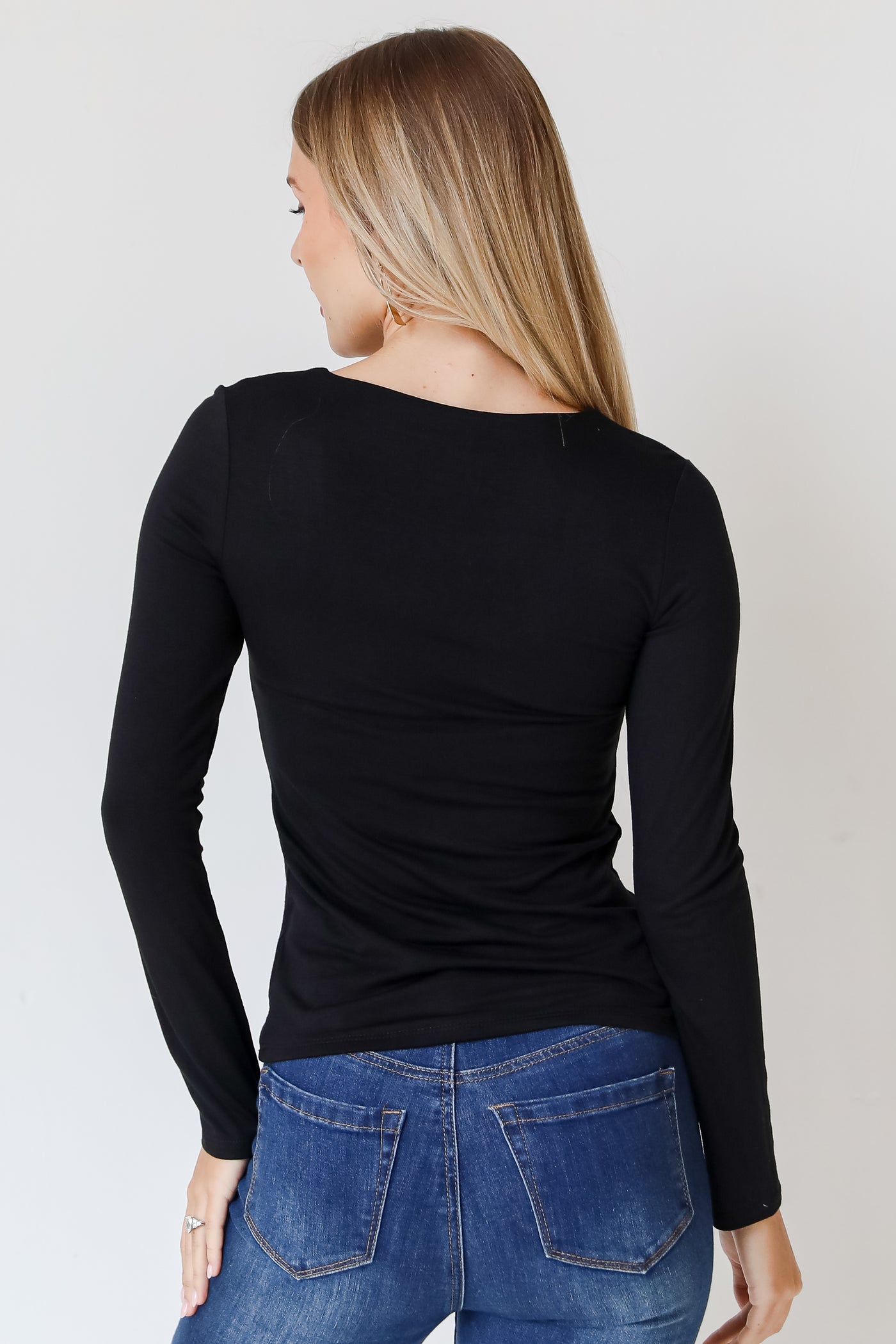 black Long Sleeve Top back view