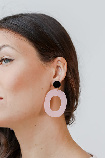 Acrylic Statement Earrings in pink