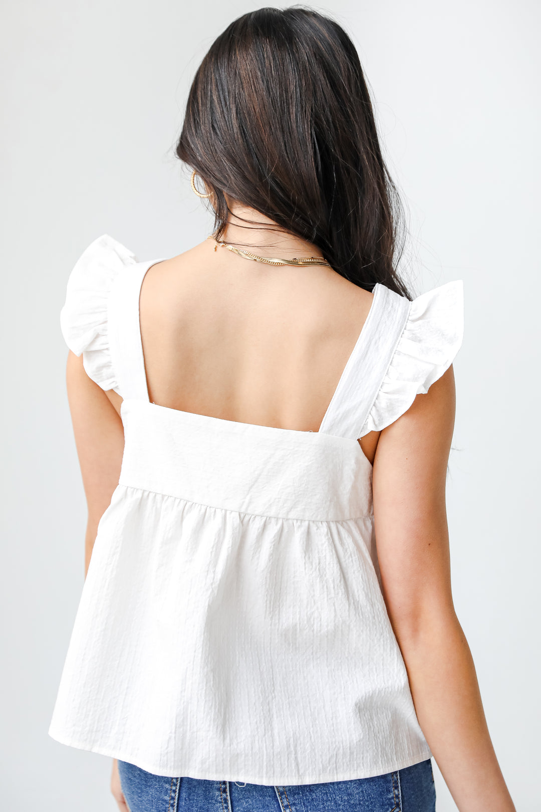 Babydoll Tank in white back view
