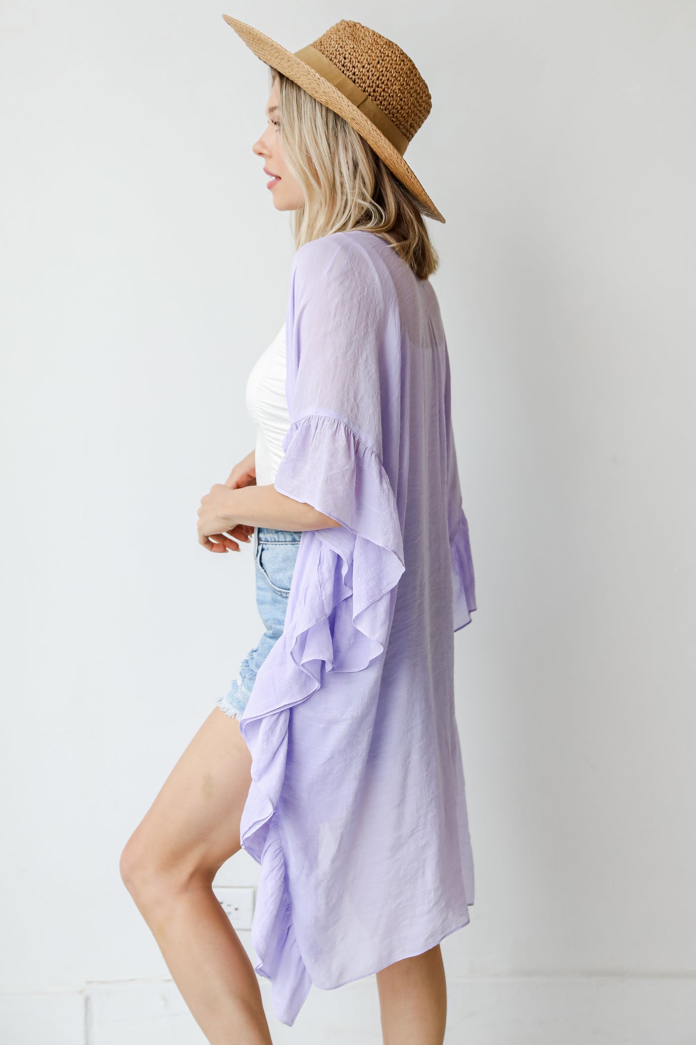 Kimono in lilac side view