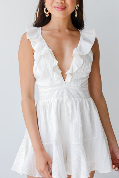 Romper in white on model