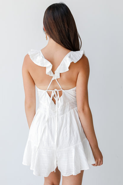 Romper in white back view
