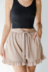 Shorts in mocha on model