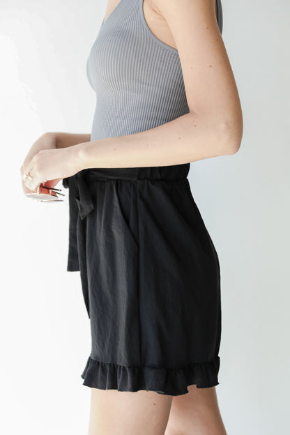 Shorts in black side view